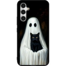 Coque Samsung Galaxy A54 5G - Silicone rigide noir Halloween 2025 Ghost with black cat
