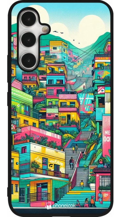 Coque Samsung Galaxy A54 5G - Silicone rigide noir Medellin Comuna 13 Art