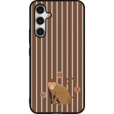 Samsung Galaxy A54 Case Hülle - Silikon schwarz Monkey with stripes