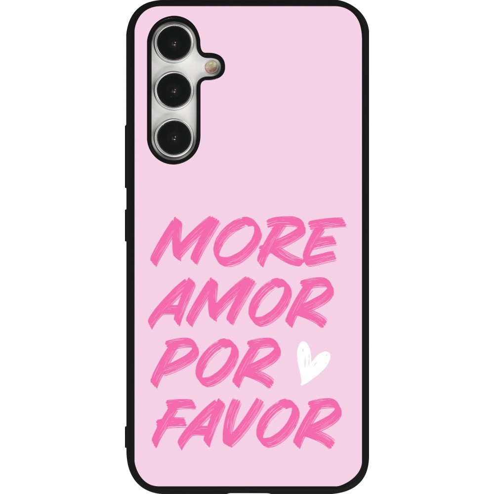 Samsung Galaxy A54 Case Hülle - Silikon schwarz More amor porfavor