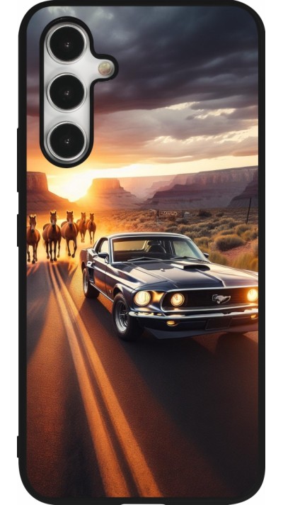 Coque Samsung Galaxy A54 5G - Silicone rigide noir Mustang 69 Grand Canyon