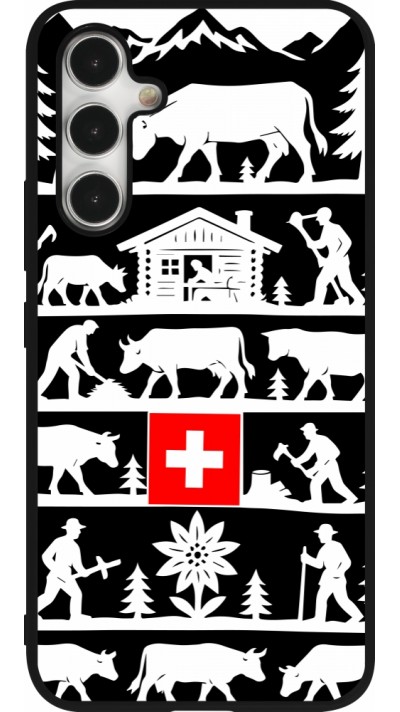 Coque Samsung Galaxy A54 5G - Silicone rigide noir Poya Suisse 1 noir