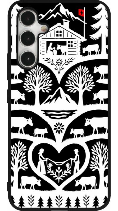 Coque Samsung Galaxy A54 5G - Silicone rigide noir Poya Suisse 2 noir