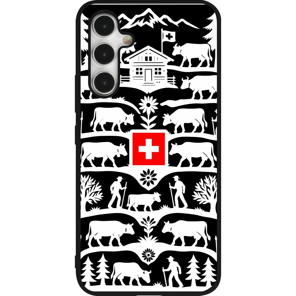 Coque Samsung Galaxy A54 5G - Silicone rigide noir Poya Suisse 3 noir