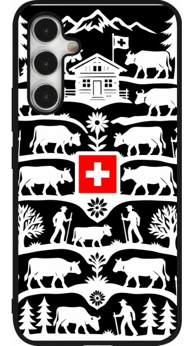 Coque Samsung Galaxy A54 5G - Silicone rigide noir Poya Suisse 3 noir