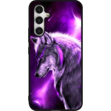 Coque Samsung Galaxy A54 5G - Silicone rigide noir Purple Sky Wolf