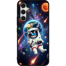 Samsung Galaxy A54 Case Hülle - Silikon schwarz VR SpaceCat Odyssee