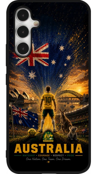 Coque Samsung Galaxy A54 5G - Silicone rigide noir Football Australie splash 2026
