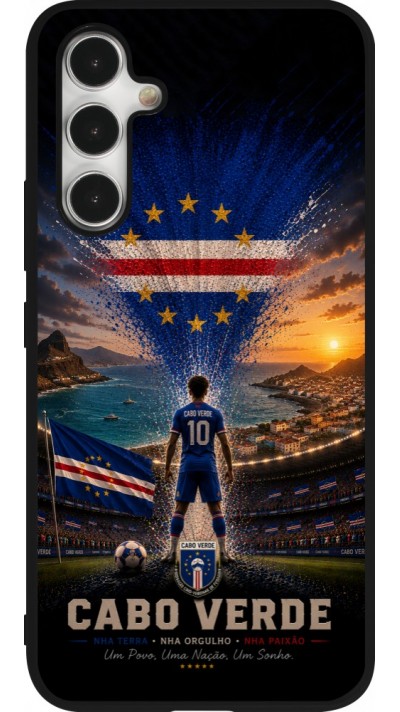 Coque Samsung Galaxy A54 5G - Silicone rigide noir Football Cap-Vert splash 2026