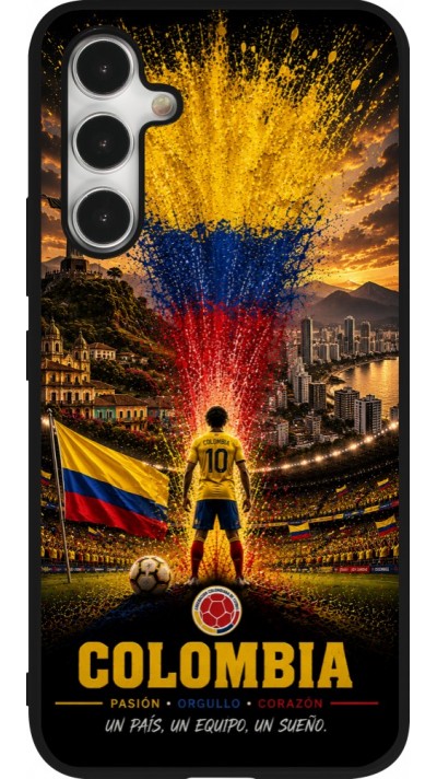 Coque Samsung Galaxy A54 5G - Silicone rigide noir Football Colombie splash 2026