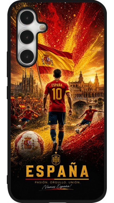 Coque Samsung Galaxy A54 5G - Silicone rigide noir Football Espagne splash 2026