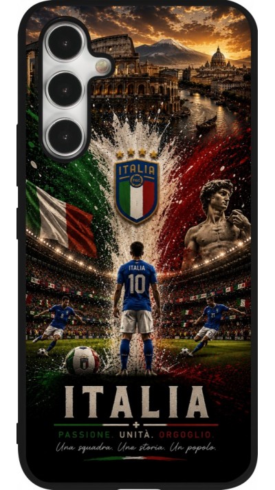 Coque Samsung Galaxy A54 5G - Silicone rigide noir Football Italie splash 2026
