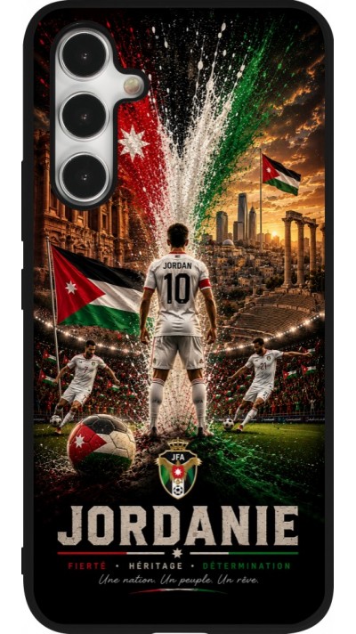 Coque Samsung Galaxy A54 5G - Silicone rigide noir Football Jordanie splash 2026