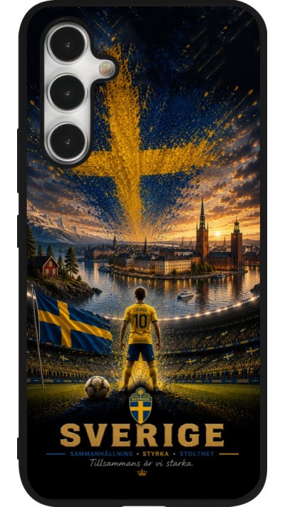 Coque Samsung Galaxy A54 5G - Silicone rigide noir Football Suède splash 2026