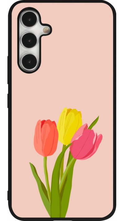 Coque Samsung Galaxy A54 5G - Silicone rigide noir Spring 23 tulip trio
