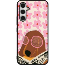 Coque Samsung Galaxy A54 5G - Silicone rigide noir Dog with newspaper Spring 2026