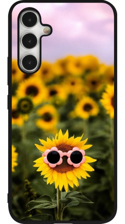 Coque Samsung Galaxy A54 5G - Silicone rigide noir Sunflower with glasses Spring 2026