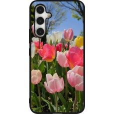 Coque Samsung Galaxy A54 5G - Silicone rigide noir Tulips Spring 2026