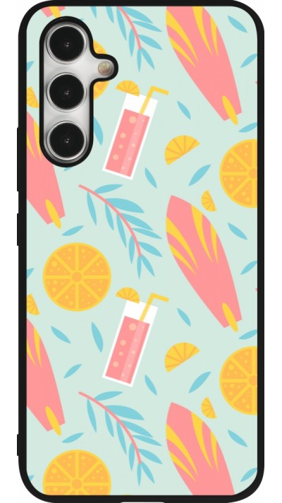 Coque Samsung Galaxy A54 5G - Silicone rigide noir Summer 2025 Pattern citron