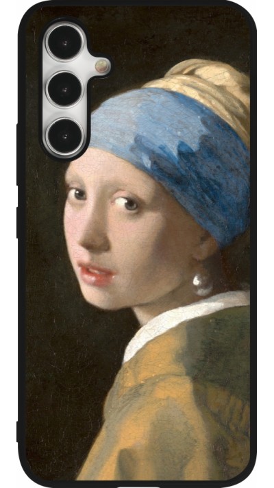 Coque Samsung Galaxy A54 5G - Silicone rigide noir Tableau art - La Jeune fille à la perle - Johannes Vermeer
