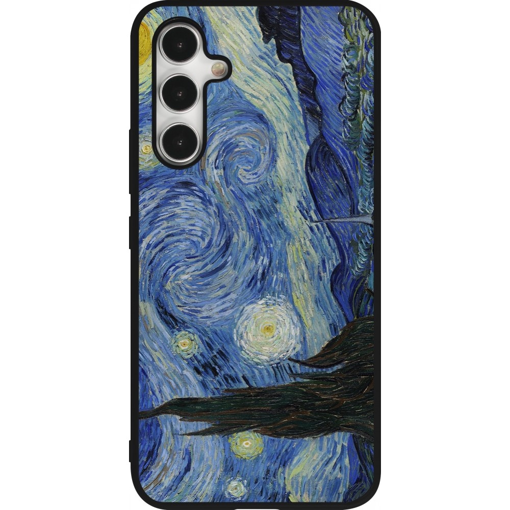 Coque Samsung Galaxy A54 5G - Silicone rigide noir Tableau art - La Nuit étoilée - Van Gogh