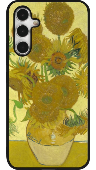 Coque Samsung Galaxy A54 5G - Silicone rigide noir Tableau art - Les Tournesols - Van Gogh
