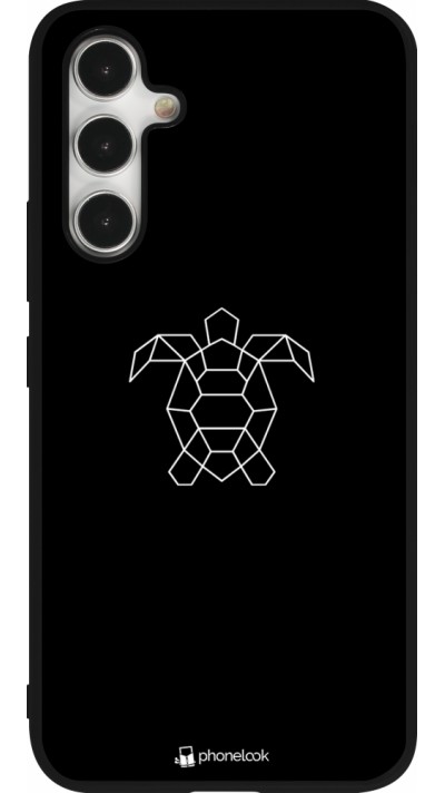 Coque Samsung Galaxy A54 5G - Silicone rigide noir Turtles lines on black