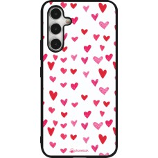 Samsung Galaxy A54 Case Hülle - Silikon schwarz Valentine 2022 Many pink hearts