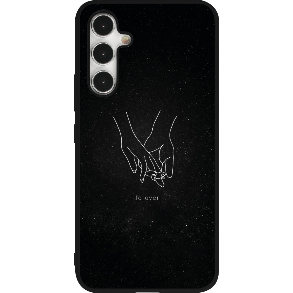 Samsung Galaxy A54 Case Hülle - Silikon schwarz Valentine 2023 hands forever
