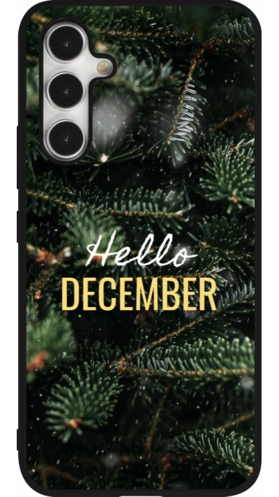 Coque Samsung Galaxy A54 5G - Silicone rigide noir Winter 25 Winter hello december