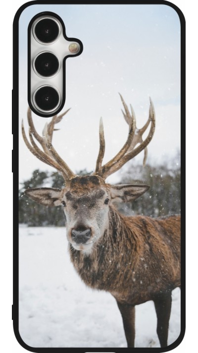 Coque Samsung Galaxy A54 5G - Silicone rigide noir Winter 25 Winter reindeer