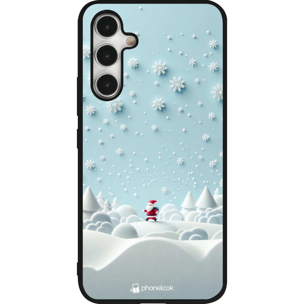 Samsung Galaxy A54 Case Hülle - Silikon schwarz Weihnachten 2023 Kleiner Vater Schneeflocke