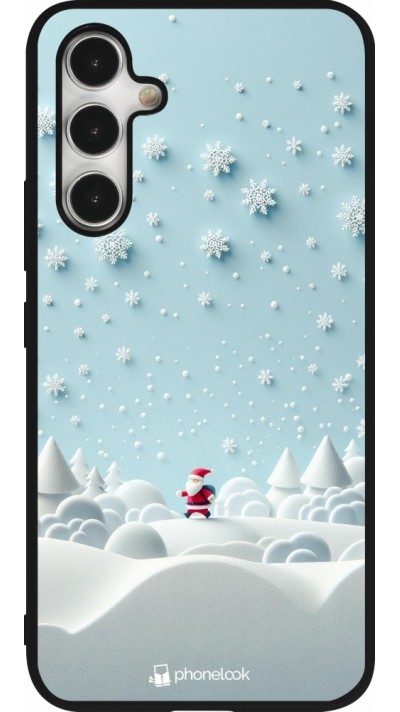 Coque Samsung Galaxy A54 5G - Silicone rigide noir Noël 2023 Petit Père Flocon