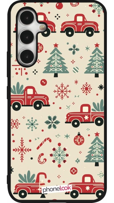 Coque Samsung Galaxy A54 5G - Silicone rigide noir Noël 2024 Camion Sapin
