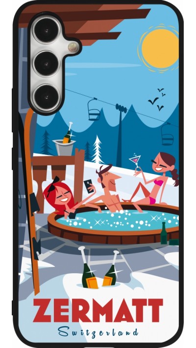 Coque Samsung Galaxy A54 5G - Silicone rigide noir Zermatt Mountain Jacuzzi