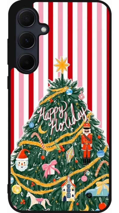 Coque Samsung Galaxy A55 5G - Silicone rigide noir Christmas 25 Happy Holiday