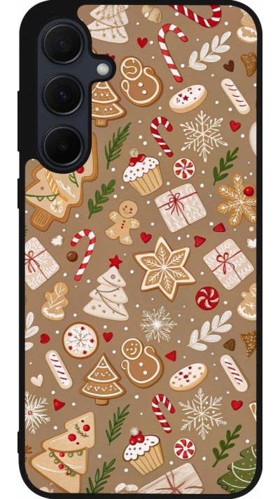 Coque Samsung Galaxy A55 5G - Silicone rigide noir Christmas 25 Pattern Ginger Cookie