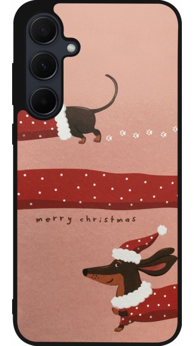 Coque Samsung Galaxy A55 5G - Silicone rigide noir Christmas 25 Teckel Merry Xmas