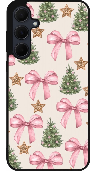 Coque Samsung Galaxy A55 5G - Silicone rigide noir Christmas 25 Vintage Ribbons