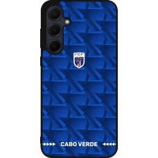 Coque Samsung Galaxy A55 5G - Silicone rigide noir Maillot de football Cap-Vert 2026 personnalisable