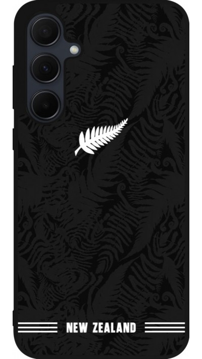 Coque Samsung Galaxy A55 5G - Silicone rigide noir Maillot de football Nouvelle-Zélande 2026 personnalisable