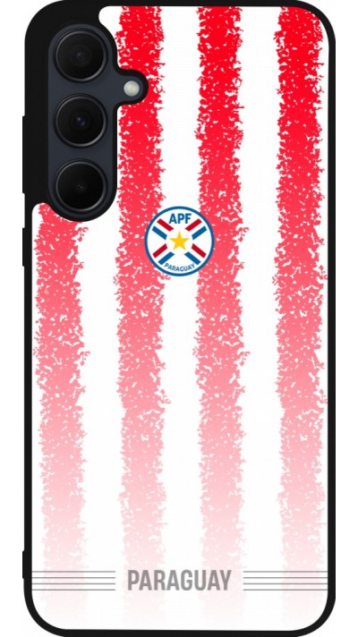 Coque Samsung Galaxy A55 5G - Silicone rigide noir Maillot de football Paraguay 2026 personnalisable