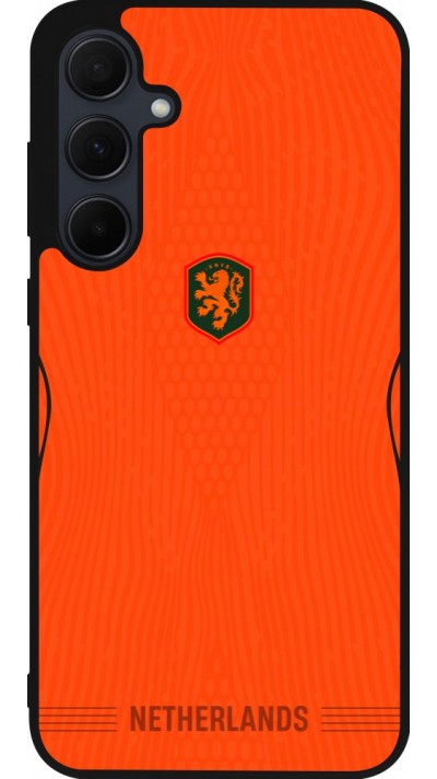 Coque Samsung Galaxy A55 5G - Silicone rigide noir Maillot de football Pays-Bas 2026 personnalisable