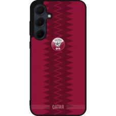 Coque Samsung Galaxy A55 5G - Silicone rigide noir Maillot de football Qatar 2026 personnalisable