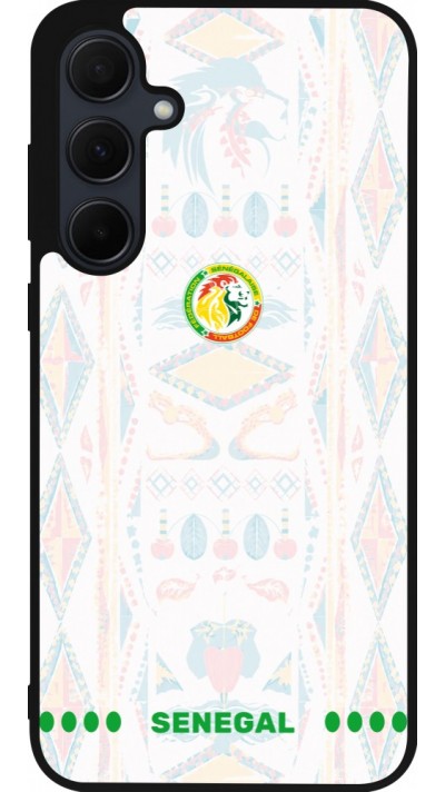 Coque Samsung Galaxy A55 5G - Silicone rigide noir Maillot de football Sénégal 2026 personnalisable