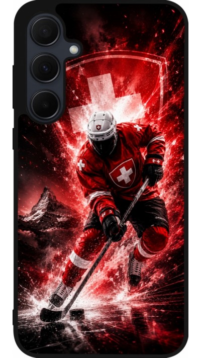 Coque Samsung Galaxy A55 5G - Silicone rigide noir Hockey World Championship Player