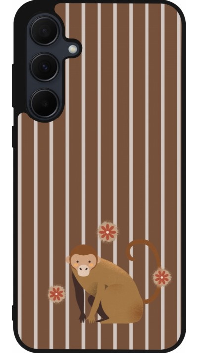 Coque Samsung Galaxy A55 5G - Silicone rigide noir Monkey with stripes