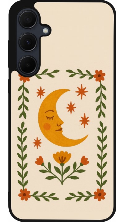 Coque Samsung Galaxy A55 5G - Silicone rigide noir Half moon stamp 2026