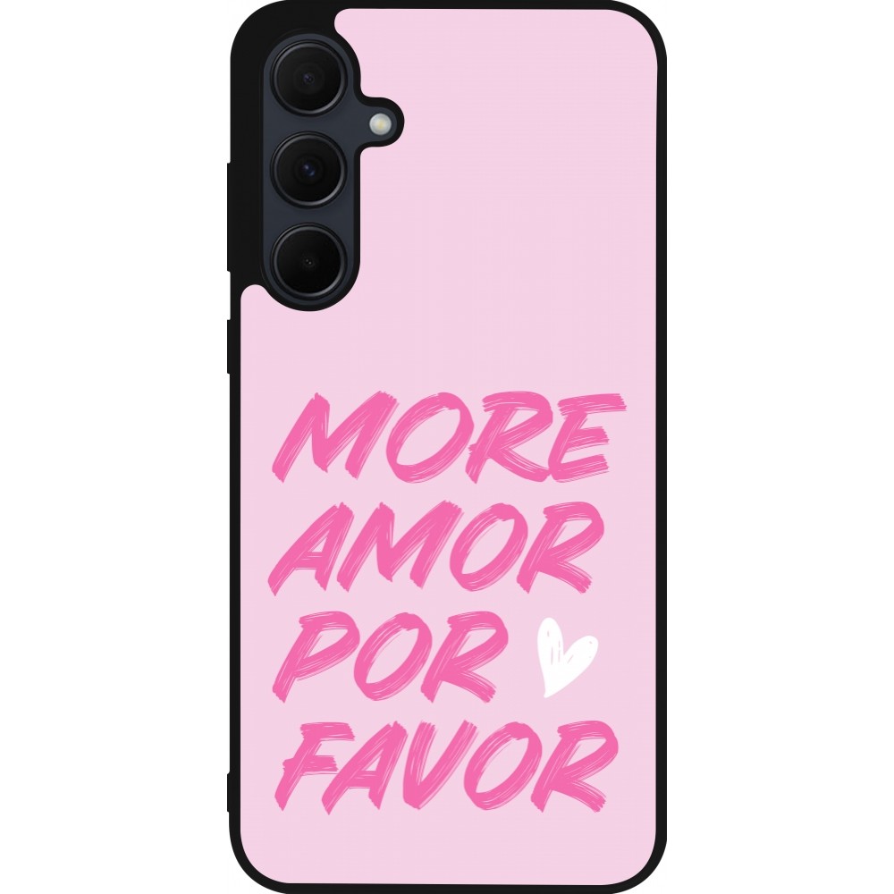 Coque Samsung Galaxy A55 5G - Silicone rigide noir More amor porfavor