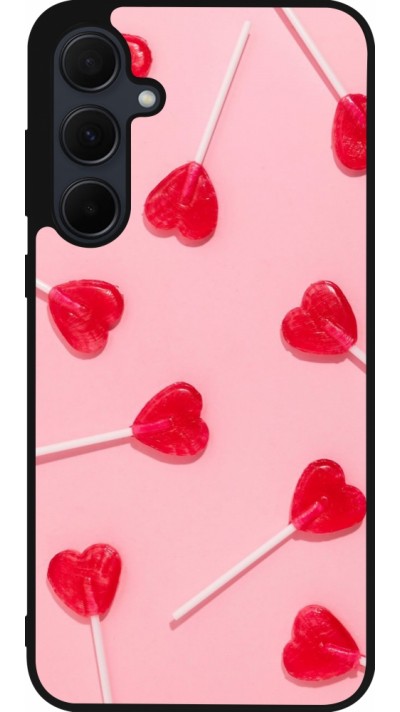 Coque Samsung Galaxy A55 5G - Silicone rigide noir Saint Valentines Day 26 Lollipop